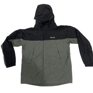 Marmort Grey Black Hooded Full Zip Windbreaker L